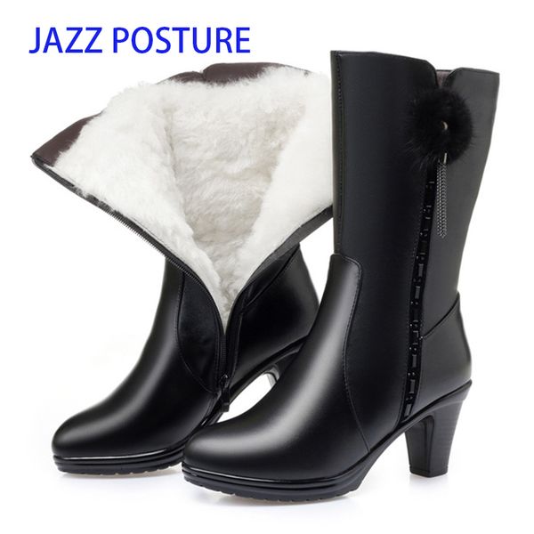 woman boots high-heeled 2020 genuine leather rhinestones mid-calf boots wool warm winter women fashion shoes z651, Black
woman boots high-heeled 2020 genuine leather rhinestones mid-calf boots wool warm winter women fashion shoes z651, Black