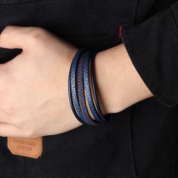 braided genuine leather men bangle stainless steel magnetic buckle wristband bracelet for men male jewelry, Golden;silver
braided genuine leather men bangle stainless steel magnetic buckle wristband bracelet for men male jewelry, Golden;silver
