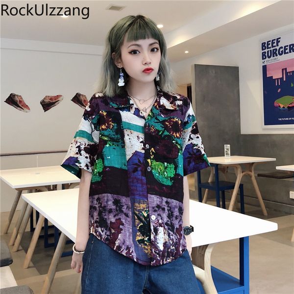 summer short sleeve button outfit women blouse korean streetwear harajuku shirt graffiti graphic contrast print tee, White
summer short sleeve button outfit women blouse korean streetwear harajuku shirt graffiti graphic contrast print tee, White