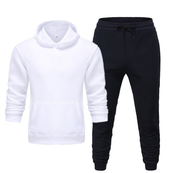 2020 men's brand sportswear suit men's sports hoodie + pants suit casual sportswear hoodie, Gray