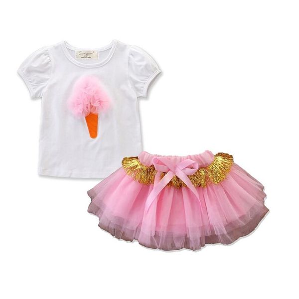 baby girl summer clothes cartoon kids cloth set for girls short sleeve ice cream t-shirt+net yarn skirts set, White
baby girl summer clothes cartoon kids cloth set for girls short sleeve ice cream t-shirt+net yarn skirts set, White