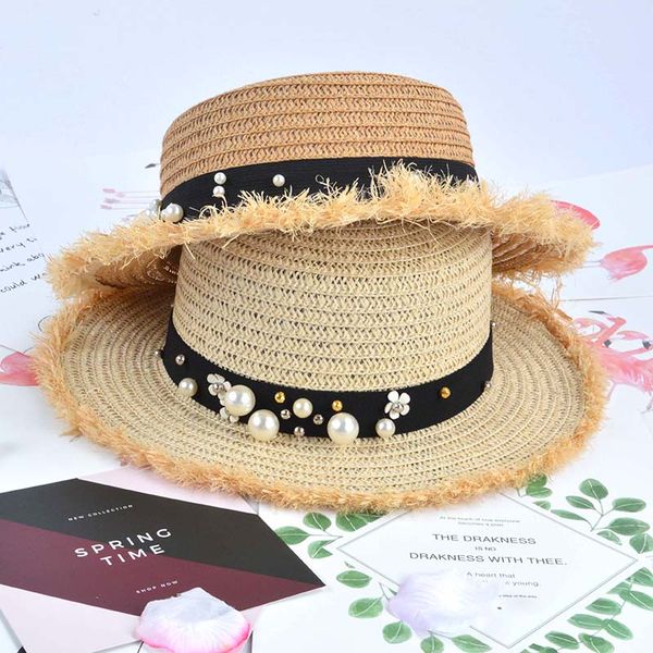 wide brim hats fashion flower straw hat summer women flat panama cap leisure pearl beach sun for ladies, Blue;gray
wide brim hats fashion flower straw hat summer women flat panama cap leisure pearl beach sun for ladies, Blue;gray