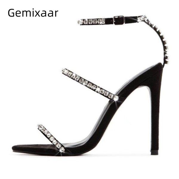 black suede narrow band gladiator sandals women stiletto heel open toe jeweled ehinestone 2020 summer sandalias mujer
black suede narrow band gladiator sandals women stiletto heel open toe jeweled ehinestone 2020 summer sandalias mujer