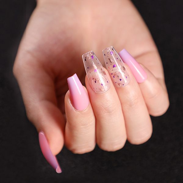 24pcs ballet pink gradient color gold foil fake nails with designs irregular platinum flake wearable full cover fake nail tips, Red;gold
24pcs ballet pink gradient color gold foil fake nails with designs irregular platinum flake wearable full cover fake nail tips, Red;gold