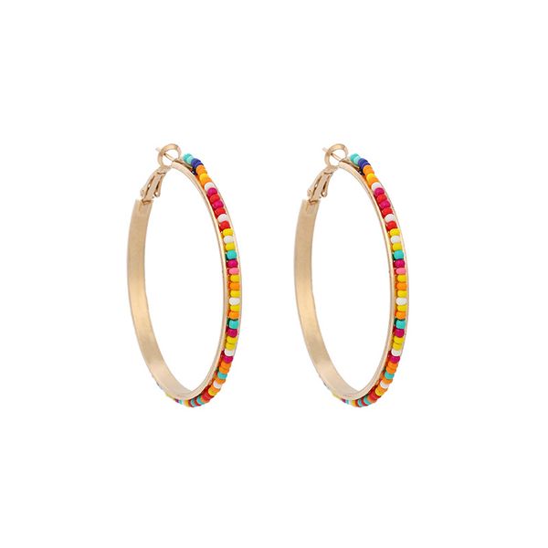 hoop & huggie fashion bohemian colorful rice bead round earrings women's wedding jewelry geometric female accessories, Golden;silver
hoop & huggie fashion bohemian colorful rice bead round earrings women's wedding jewelry geometric female accessories, Golden;silver