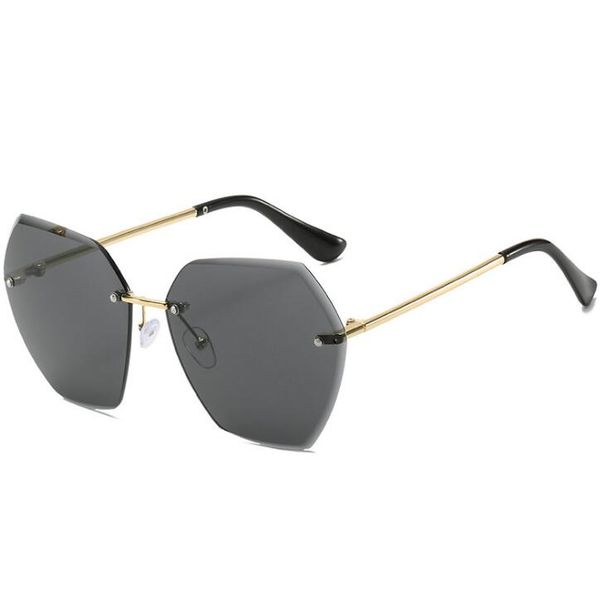 women sunglasses trend glasses cut edge sunglasses ladies rimless metal sunglasses, White;black
women sunglasses trend glasses cut edge sunglasses ladies rimless metal sunglasses, White;black