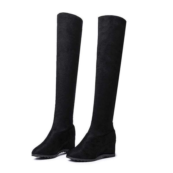 women warm winter boots 2020 fashion soft velvet wedge shoes for woman long tube boots femmes bottes black thigh high
women warm winter boots 2020 fashion soft velvet wedge shoes for woman long tube boots femmes bottes black thigh high