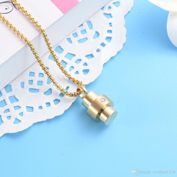 gf1222 inlay zircon cylinder memorial urn jewelry stainless steel mini keepsake cremation pendant necklace for ash with funeral, Silver
gf1222 inlay zircon cylinder memorial urn jewelry stainless steel mini keepsake cremation pendant necklace for ash with funeral, Silver