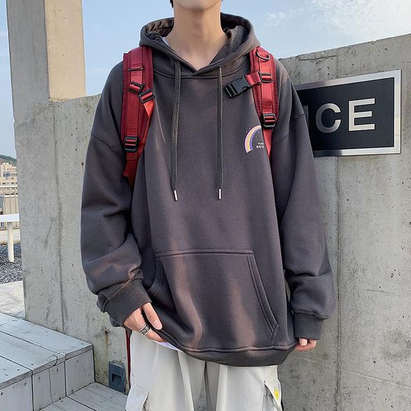 new hooded loose printed sweater men's hoodi hoodie sweatshirt wholesale, Black
