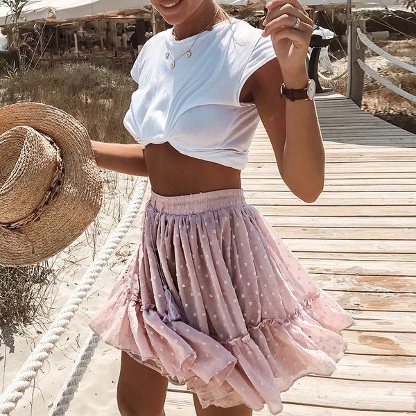 elegant casual polka dot mini women skirt high waist a line korean tassel pink summer skirt ruffle beach female skirts women's clothing, Black
elegant casual polka dot mini women skirt high waist a line korean tassel pink summer skirt ruffle beach female skirts women's clothing, Black