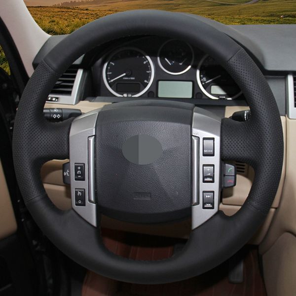 diy hand-stitched black artificial leather car steering wheel cover for land rover discovery 3 2004-2009
diy hand-stitched black artificial leather car steering wheel cover for land rover discovery 3 2004-2009