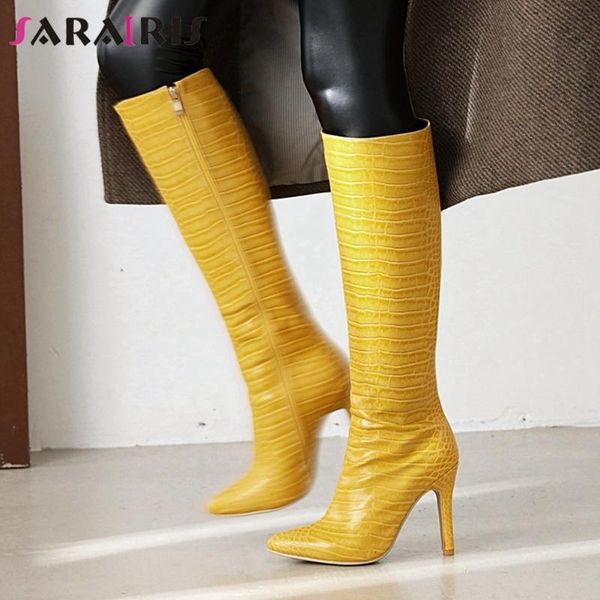 sarairis plus size 33-48 female 2020 party boots knee high boots women pointed toe thin high heels zip shoes woman, Black
sarairis plus size 33-48 female 2020 party boots knee high boots women pointed toe thin high heels zip shoes woman, Black