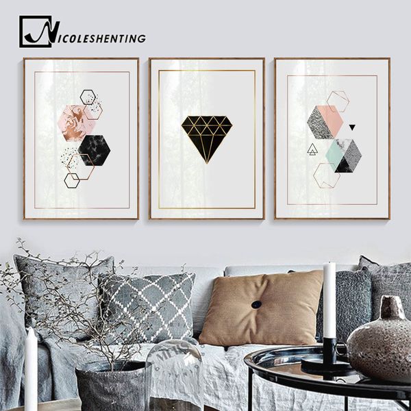 geometric diamonds wall art canvas posters prints abstract painting decorative picture for kids room nordic decoration
geometric diamonds wall art canvas posters prints abstract painting decorative picture for kids room nordic decoration
