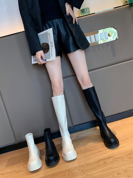 med heel boots brand women's shoes round toe thigh high heels high platform boots-women booties ladies, Black
med heel boots brand women's shoes round toe thigh high heels high platform boots-women booties ladies, Black