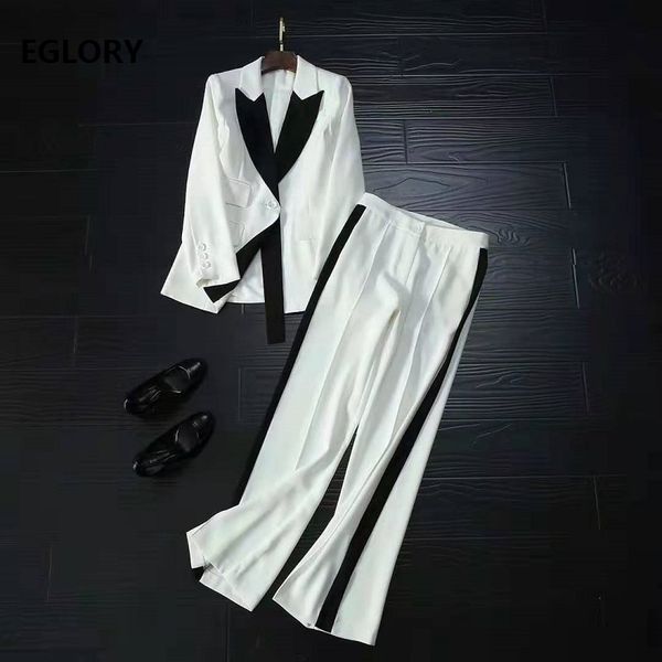 women's two piece pants 2021 spring blazer suits & sets women notched collar single button jacket+full length female, White
women's two piece pants 2021 spring blazer suits & sets women notched collar single button jacket+full length female, White