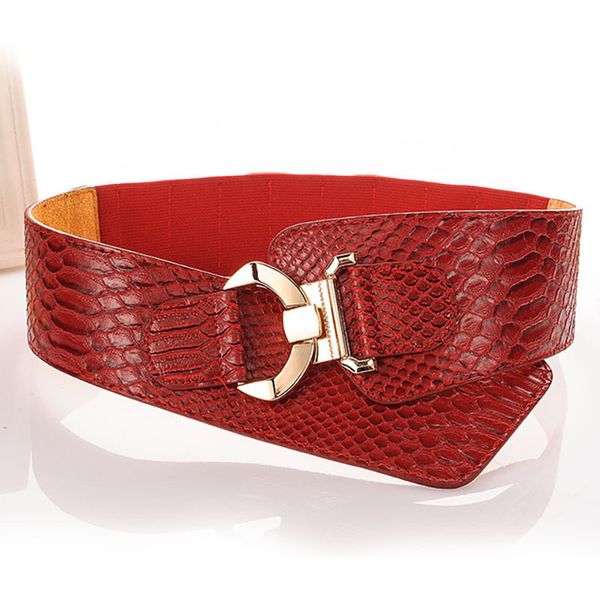 women pu broad belt loose fashion elastic buckle belts vintage street snake print waistband cummerbunds lady dress accessories, Black;brown
women pu broad belt loose fashion elastic buckle belts vintage street snake print waistband cummerbunds lady dress accessories, Black;brown