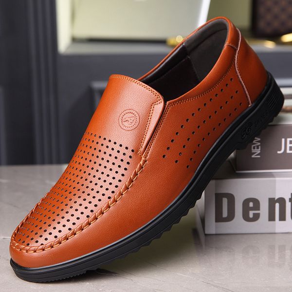 men's shoes summer breathable burin hole shoes leather cool shoes business formal sandals, Black
men's shoes summer breathable burin hole shoes leather cool shoes business formal sandals, Black