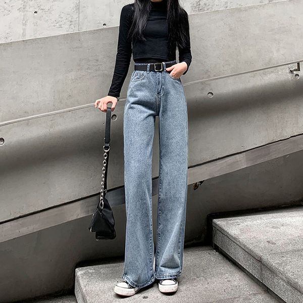 women's jeans 2021 autumn high waist fashion mopping solid color harajuku retro korean wide-leg casual loose 3k, Blue
women's jeans 2021 autumn high waist fashion mopping solid color harajuku retro korean wide-leg casual loose 3k, Blue