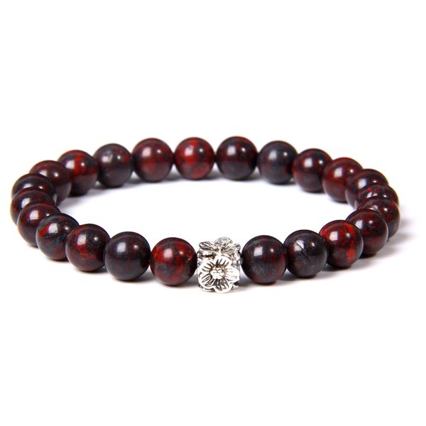 women bracelet natural blood stone beads bracelet silver color flower charms for women men yoga jewelry gifts wholesale, Black
women bracelet natural blood stone beads bracelet silver color flower charms for women men yoga jewelry gifts wholesale, Black