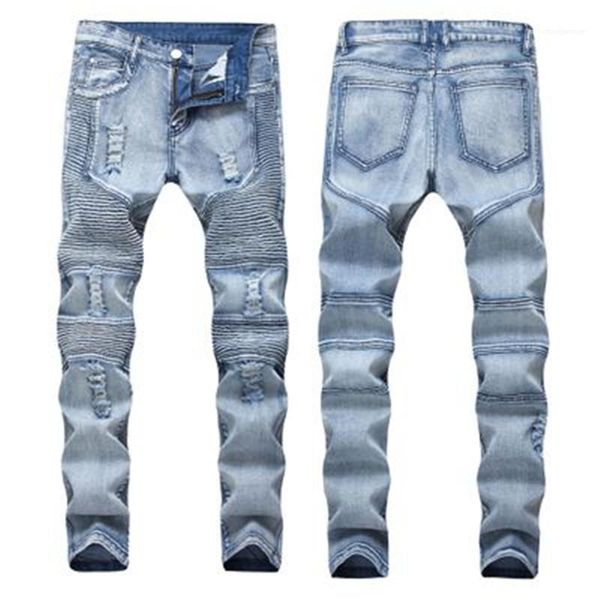 male pants man fold ripped jeans fashion spring new blue holes elastic slim street denim trousers clothing casual long pencil
male pants man fold ripped jeans fashion spring new blue holes elastic slim street denim trousers clothing casual long pencil
