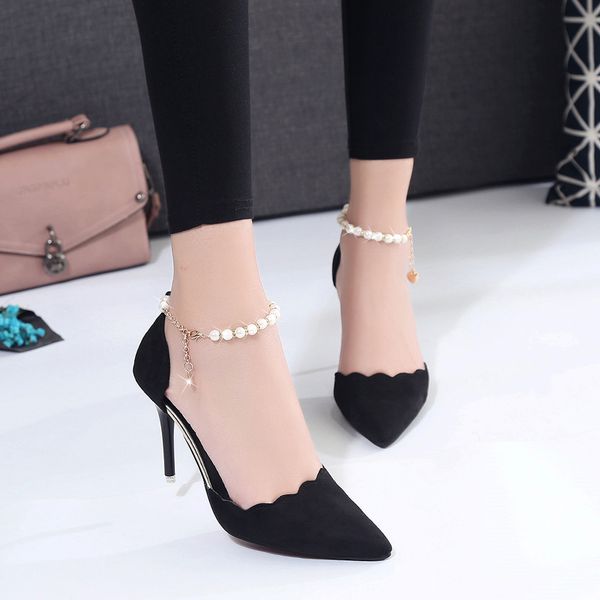 spring and summer high heel thin heeled pointed hollow womens thin shoes beaded all-match womens sandals low-shoes, Black
spring and summer high heel thin heeled pointed hollow womens thin shoes beaded all-match womens sandals low-shoes, Black