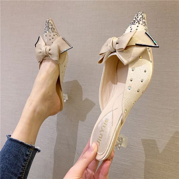 slippers strange transparent heels femmels pantuflas sweet lace bow-knot mules slides pointy toe crystal rivets high women, Black
slippers strange transparent heels femmels pantuflas sweet lace bow-knot mules slides pointy toe crystal rivets high women, Black