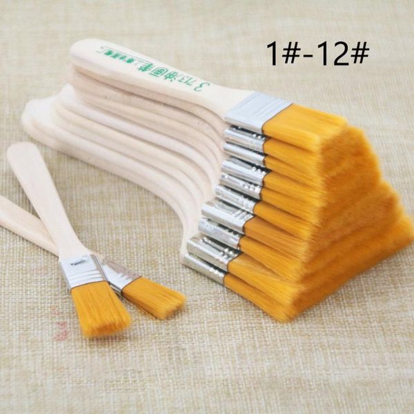 12pcs / set flat nylon hair wooden penholder oil painting brush barbecue brush paint brushes art supplies
12pcs / set flat nylon hair wooden penholder oil painting brush barbecue brush paint brushes art supplies