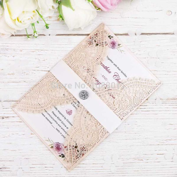 ponatia new 20 pcs laser cut invitations card with rhinestone belt (pink innocence 
ponatia new 20 pcs laser cut invitations card with rhinestone belt (pink innocence