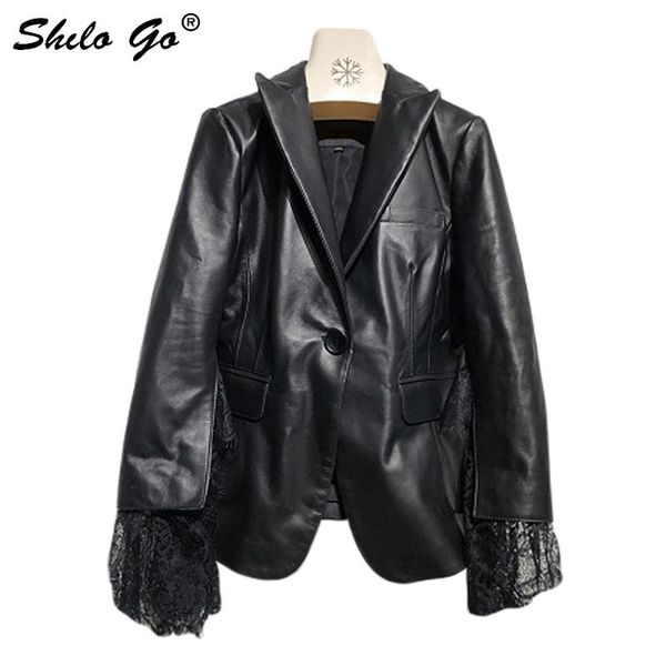 streetwear leather coat women spring lace cuff single button sheepskin leather jacket concise turn down collar female jacket, Black;brown
streetwear leather coat women spring lace cuff single button sheepskin leather jacket concise turn down collar female jacket, Black;brown