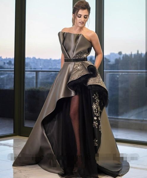 2020 high side split prom gowns arabic strapless satin lace beads evening dresses crystal high side slit formal party dresses abendkleider, Black;red
2020 high side split prom gowns arabic strapless satin lace beads evening dresses crystal high side slit formal party dresses abendkleider, Black;red