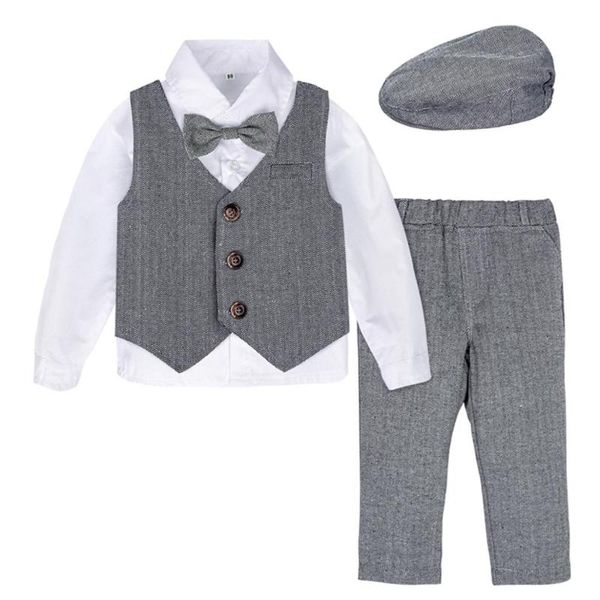 clothing sets baby boy gentleman suit toddler wedding party formal outfit kids set shirt pants bow tie hat waistcoat long sleeve, White
clothing sets baby boy gentleman suit toddler wedding party formal outfit kids set shirt pants bow tie hat waistcoat long sleeve, White