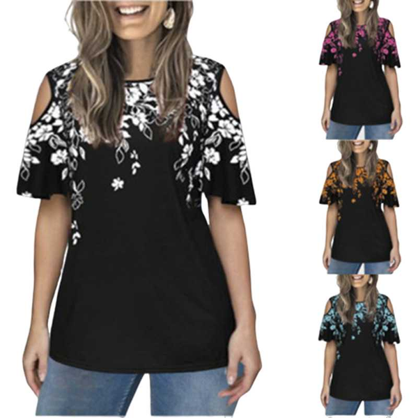 women's blouses & shirts 2021 large size women blouse casual short sleeve o neck female summer off shoulder floral print plus, White
women's blouses & shirts 2021 large size women blouse casual short sleeve o neck female summer off shoulder floral print plus, White