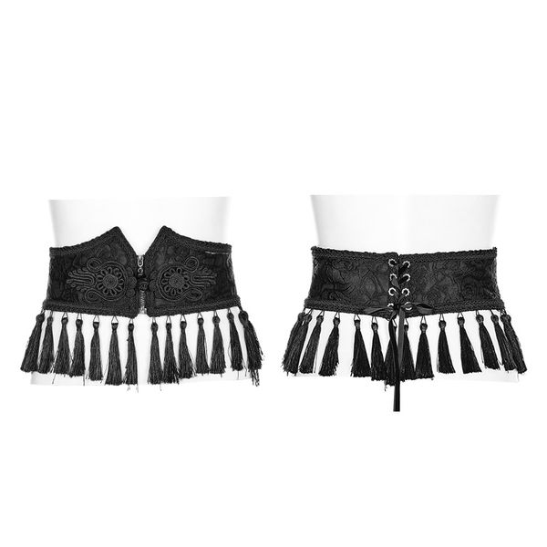 punk rave women's gothic palaces pattern girdle jacquard tassel lace personality handsomer stage performance corsets, Black;brown
punk rave women's gothic palaces pattern girdle jacquard tassel lace personality handsomer stage performance corsets, Black;brown