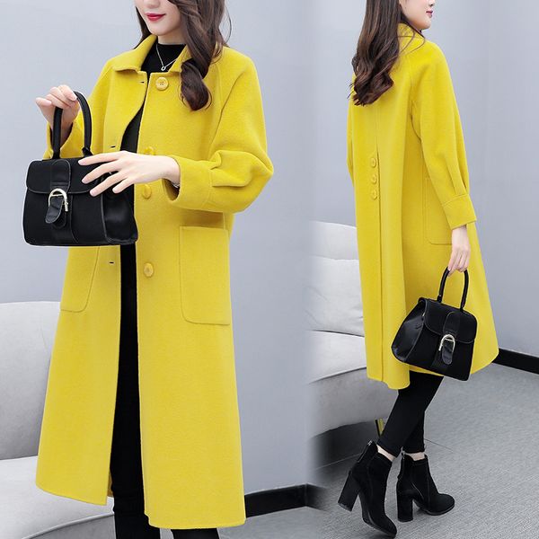 coat female middle-length 2020 korean version autumn winter popular new lantern sleeve wool coat women over knee coat,a328, Black
coat female middle-length 2020 korean version autumn winter popular new lantern sleeve wool coat women over knee coat,a328, Black