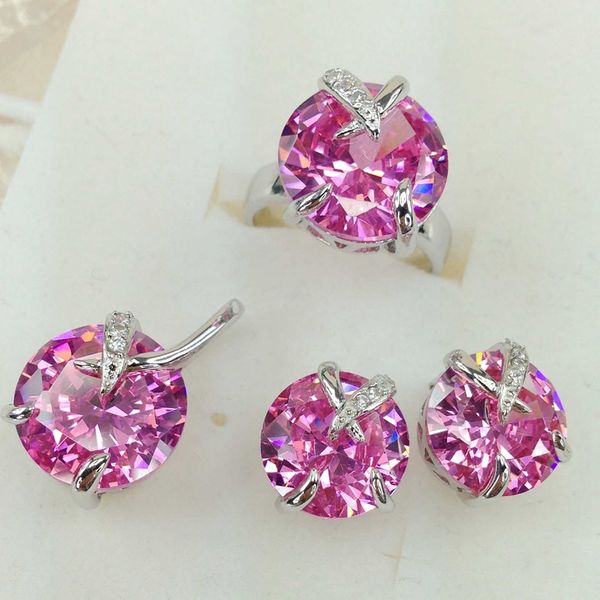 shunxunze first class products wedding jewelry sets (ring/earring/pendant) for women pink cubic zirconia rhodium plated r887set size 6 7 8 9, Silver
shunxunze first class products wedding jewelry sets (ring/earring/pendant) for women pink cubic zirconia rhodium plated r887set size 6 7 8 9, Silver