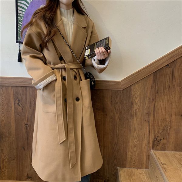 women's wool & blends alien kitty women overcoat 2021 spring elegant casual warm faux coat double breasted belted winter long woolen, Black
women's wool & blends alien kitty women overcoat 2021 spring elegant casual warm faux coat double breasted belted winter long woolen, Black