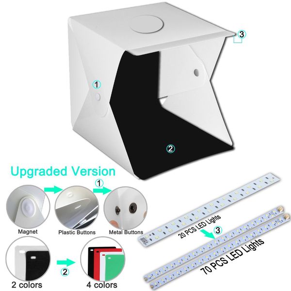 2 led folding lightbox 40*40 portable pgraphy p studio softbox adjustable brightness light box for dslr camera
2 led folding lightbox 40*40 portable pgraphy p studio softbox adjustable brightness light box for dslr camera