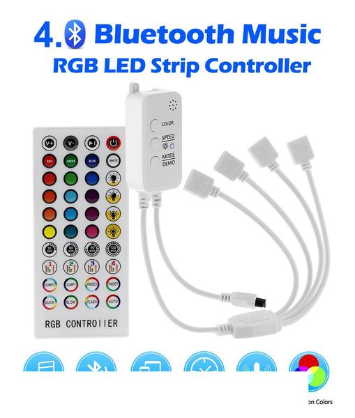 Music Bluetooth Controller Rgb Controller Dc12v 40key Ir Remote Controller For 2835 5050 Rgb Led Strip Lights
