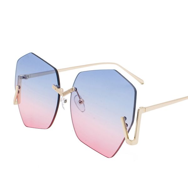 fashion polygon frameless oversized brand designer ms. metal big shadow brown gradient sunglasses uv400o culos 2vzv, White;black
fashion polygon frameless oversized brand designer ms. metal big shadow brown gradient sunglasses uv400o culos 2vzv, White;black