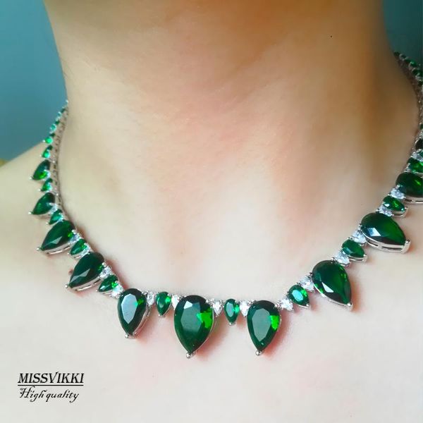 missvikki luxury exquisite trendy shiny green clear necklace bracelet jewelry for women girl bridal wedding full shiny cz 2020, Silver
missvikki luxury exquisite trendy shiny green clear necklace bracelet jewelry for women girl bridal wedding full shiny cz 2020, Silver