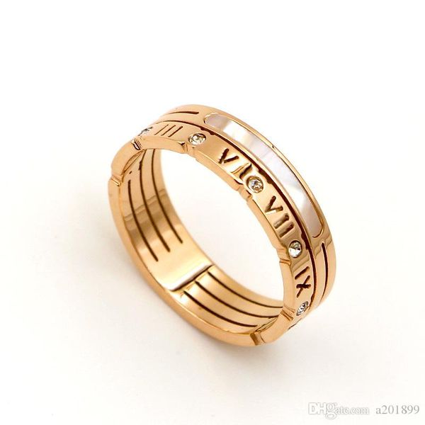 roman numerals shell titanium steel plated rose gold ring for couple ring jewelry, Golden;silver
roman numerals shell titanium steel plated rose gold ring for couple ring jewelry, Golden;silver