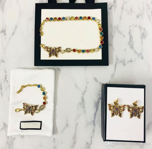 2020 new vintage colorful diamond butterfly necklace necklace net red high version bracelet earrings ing, Golden;silver
2020 new vintage colorful diamond butterfly necklace necklace net red high version bracelet earrings ing, Golden;silver
