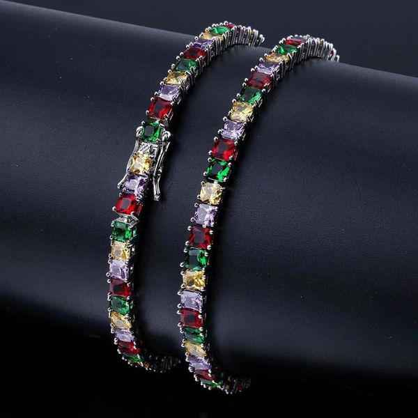 cross-border personality hip-hop colorful zircon bracelet jewelry copper micro inlaid four-color square zircon bracelet, Black
cross-border personality hip-hop colorful zircon bracelet jewelry copper micro inlaid four-color square zircon bracelet, Black