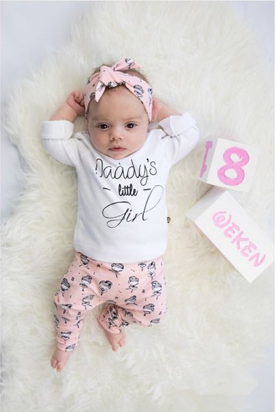 newborn toddler baby girls clothes 3pcs set cotton long sleeve letters daddy's little girl t-shirt+pants+headband infant outfits y20080, White
newborn toddler baby girls clothes 3pcs set cotton long sleeve letters daddy's little girl t-shirt+pants+headband infant outfits y20080, White