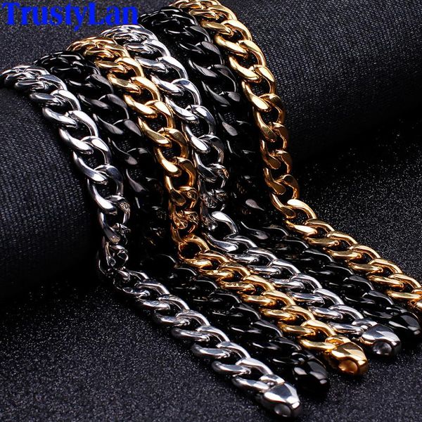 link, chain 65cm long necklace for men friends bracelet man 10mm link mens bracelets polished stainless steel necklaces women, Black
link, chain 65cm long necklace for men friends bracelet man 10mm link mens bracelets polished stainless steel necklaces women, Black