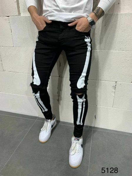 fit stylish trousers male casual trousers designer mens pencil pants spring autumn hole white printed jeans black slim, Blue
fit stylish trousers male casual trousers designer mens pencil pants spring autumn hole white printed jeans black slim, Blue