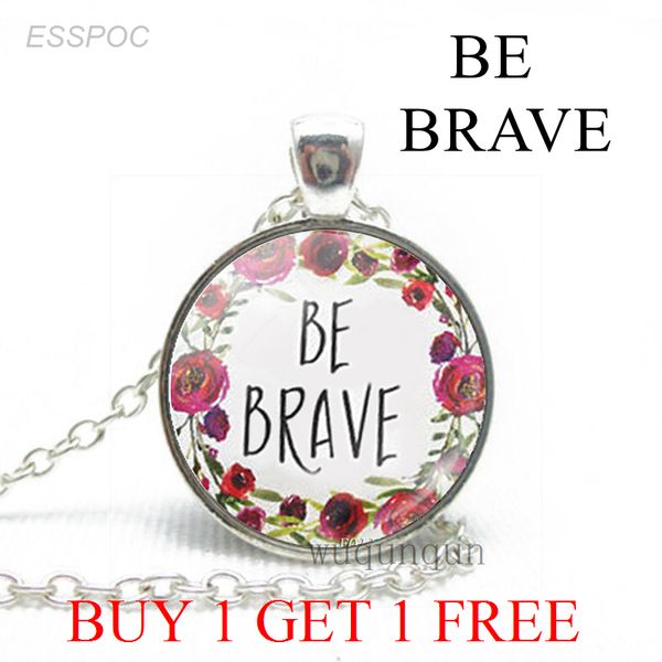 be brave bible verse necklace inspirational quote glass jewelry fashion flower necklaces christian pendant women friends gifts, Silver 
be brave bible verse necklace inspirational quote glass jewelry fashion flower necklaces christian pendant women friends gifts, Silver