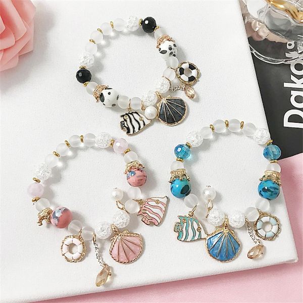 charm bracelets summer beach shell bracelet crowm seafish crystal swimming pearl for women prom jewelry accessories, Golden;silver
charm bracelets summer beach shell bracelet crowm seafish crystal swimming pearl for women prom jewelry accessories, Golden;silver