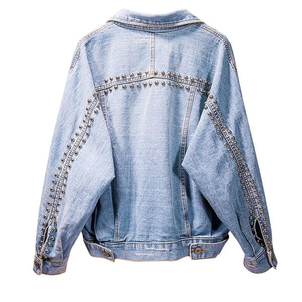 women's jackets denim jacket women streetwear vintage basic coat spring autumn studded rivet oversized ripped hole plus size jean, Black;brown
women's jackets denim jacket women streetwear vintage basic coat spring autumn studded rivet oversized ripped hole plus size jean, Black;brown