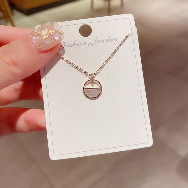 high-end round pendant necklace jewelry rose gold color natural shell necklace chain for women, Silver
high-end round pendant necklace jewelry rose gold color natural shell necklace chain for women, Silver